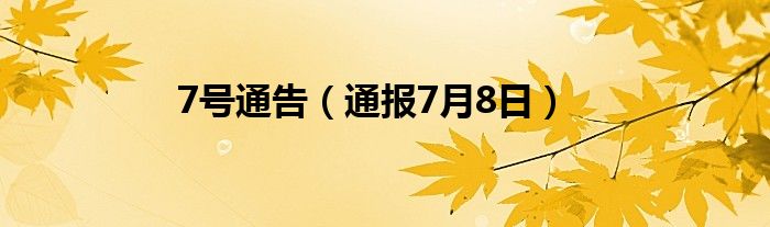 7号通告（通报7月8日）