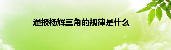 通报杨辉三角的规律是什么