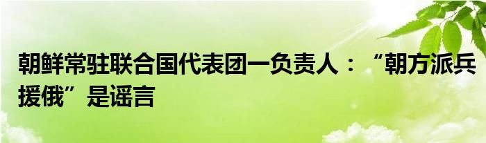 朝鲜常驻联合国代表团一负责人：“朝方派兵援俄”是谣言