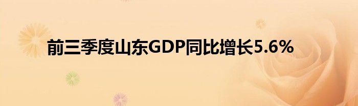 前三季度山东GDP同比增长5.6%