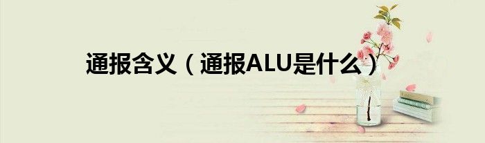 通报含义（通报ALU是什么）