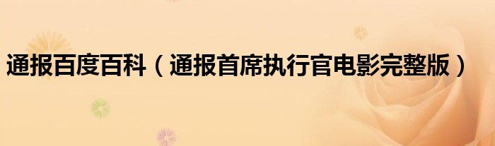 通报百度百科（通报首席执行官电影完整版）