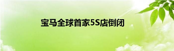 宝马全球首家5S店倒闭