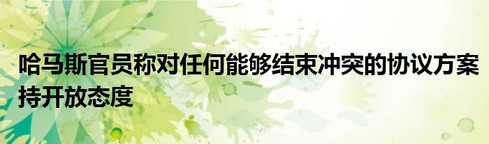 哈马斯官员称对任何能够结束冲突的协议方案持开放态度