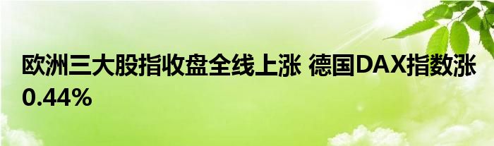 欧洲三大股指收盘全线上涨 德国DAX指数涨0.44%