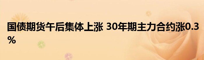 国债期货午后集体上涨 30年期主力合约涨0.3%