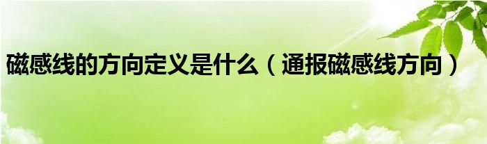 磁感线的方向定义是什么（通报磁感线方向）